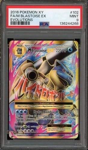 2016 Pokémon M Blastoise EX Evolutions Full Art Holo Ultra Rare PSA 9 Mint