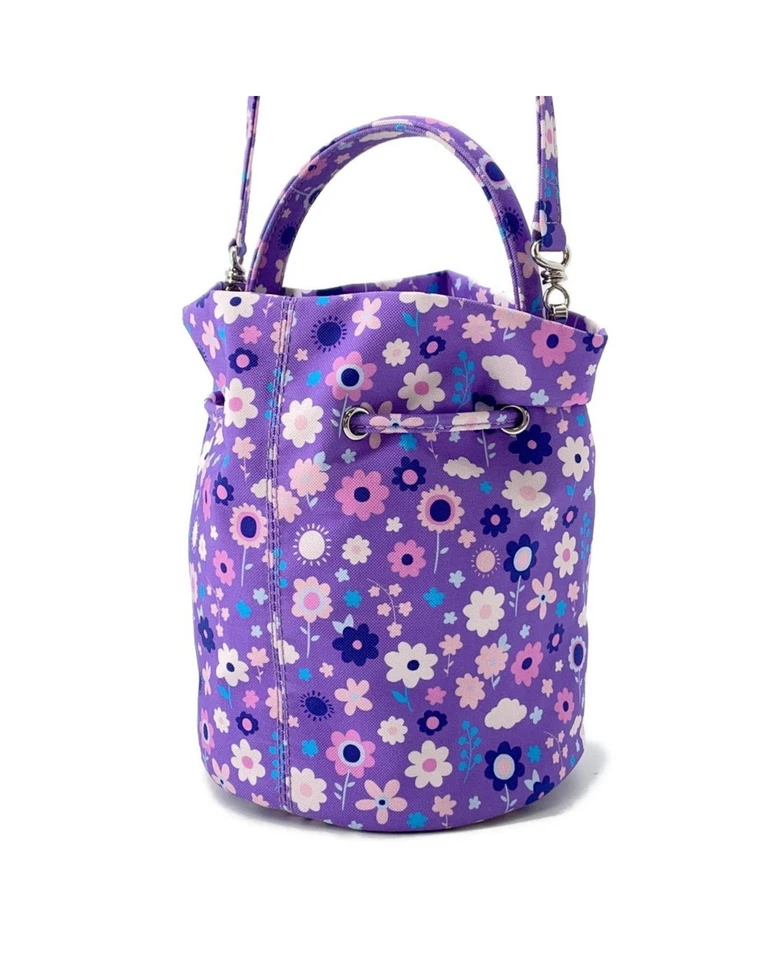 Preloved balenciaga Floral Print Bucket Bag Women Purple Handbags One Size Foto 2 de 4