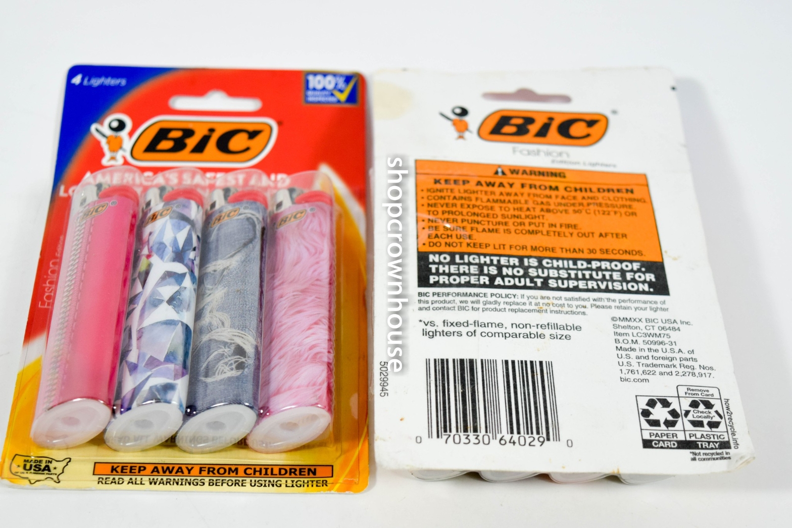 4 BIC Special Edition Fashion Series Lighter Assorted Designs 4 pack = 16 total