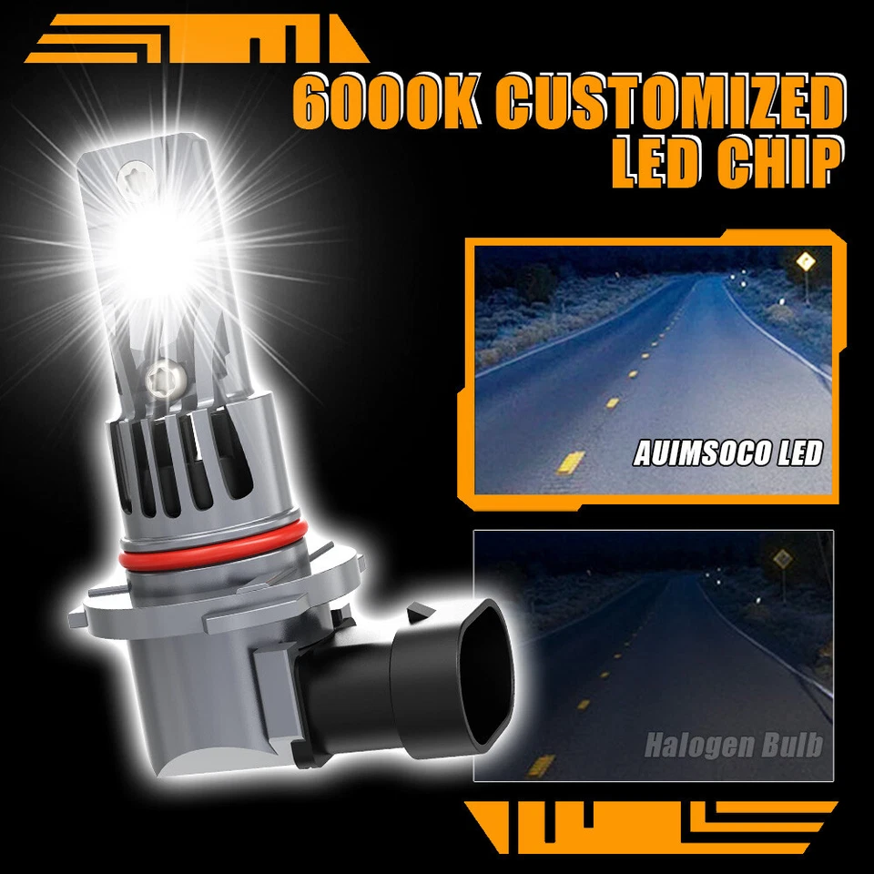 For Ford Edge 2007-2010 2015-2021 2x 9005 HB3 LED Headlights High Beam Bulbs A++ - Image 3 of 4