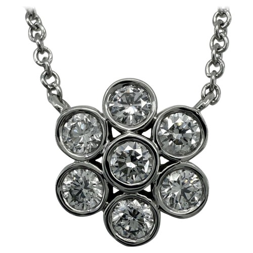 Tiffany & Co. Elsa Peretti Diamond By The Yard Platinum Pendant Necklace