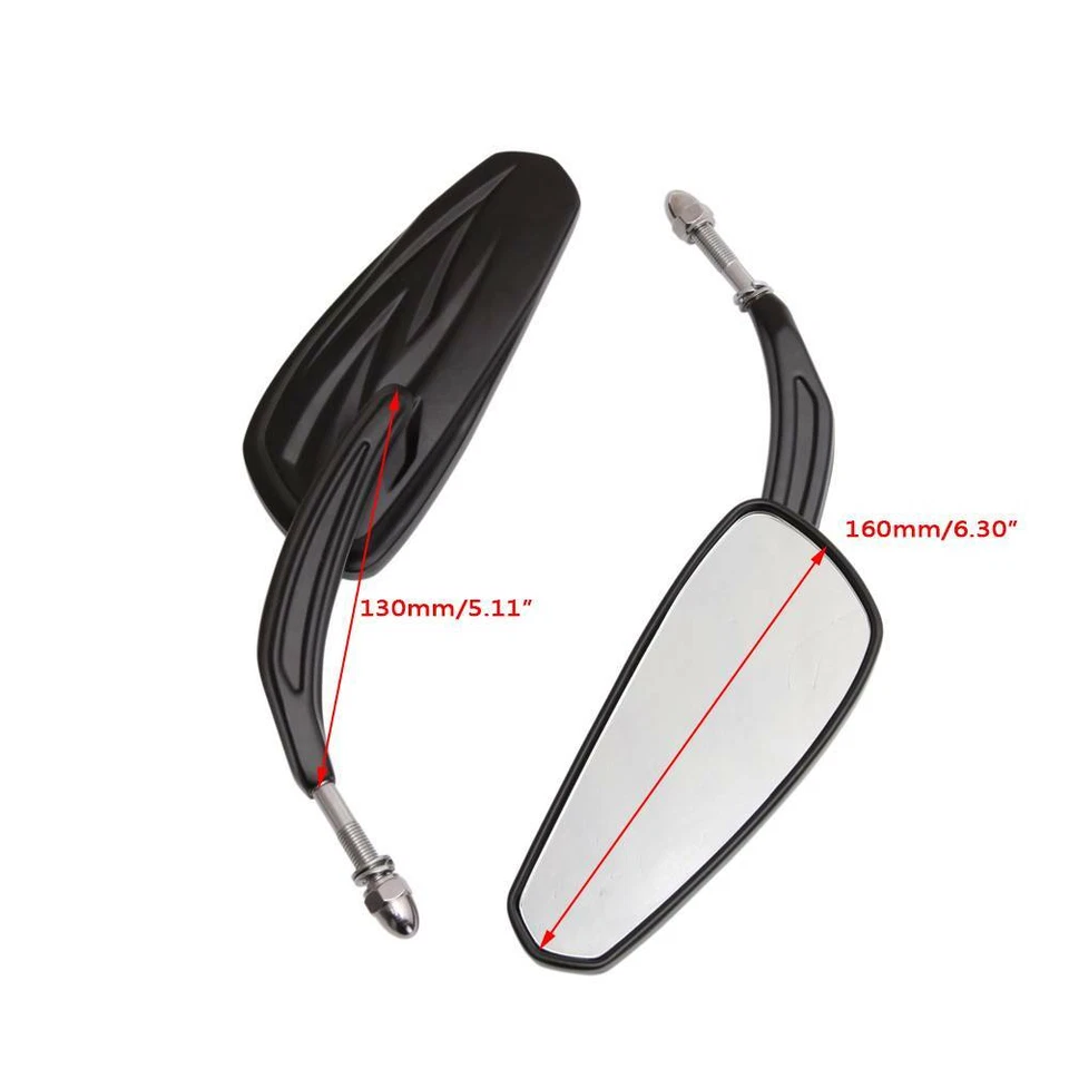 Espejos retrovisores laterales negros de 8 mm aptos para Harley Davidson Breakout Street Glide Foto 3 de 4