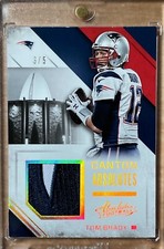 TOM BRADY 2016 ABSOLUTE GAME USED TEAM LOGO PATCH /5 GOLD PRIZM GOAT EBay 1/1