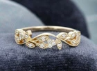 Unique Floral Antique Leaf Filigree Shaped Bridal Wedding Band 925 Silver