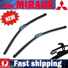 Pair Frameless Windscreen Wiper Blade For Mitsubishi Mirage LA 01/2013 - 05/2016