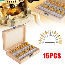 15X Carbon Milling Cutter Router Bit Set Tungsten Carbide Router 1/4" Shank