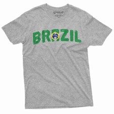 Brazil T-shirt Brazilian Coat of arms flag TeeSoccer Football Tshirt Brasil Tee