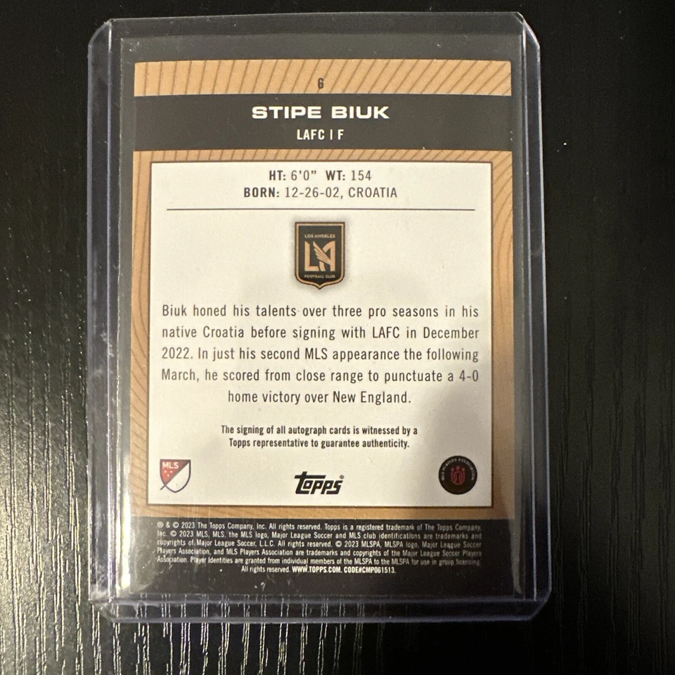 2023 Topps MLS - Stipe Biuk Pitch Prodigies Blue Foil LAFC /99 (RC) Auto - Image 2 of 4