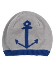 GYMBOREE STRIPES ANCHOR GRAY w. ANCHOR BEANIE SWEATER HAT M L NWT