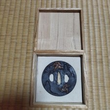 Japanese Antique Tsuba of Katana Samurai Sword Guard Iron Rare Design  66-D62