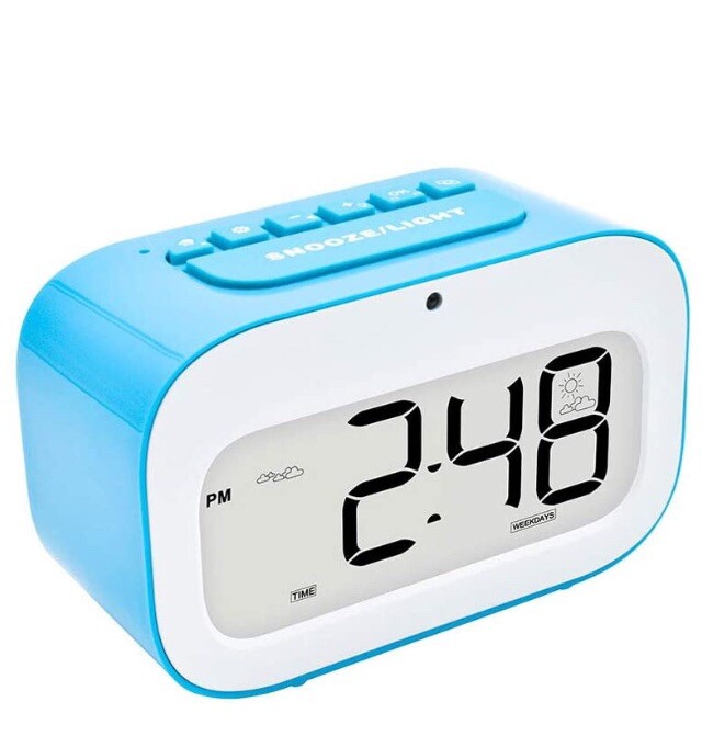 For Kids/cute Emoji Desk Clock Smart Backlight/temp/snooze