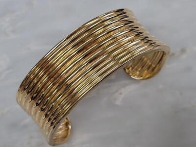 Ross Simons Gold Plated Sterling Silver Cuff Bracelet 7-1/4'' ~ 30.7 g ~ 2-E515