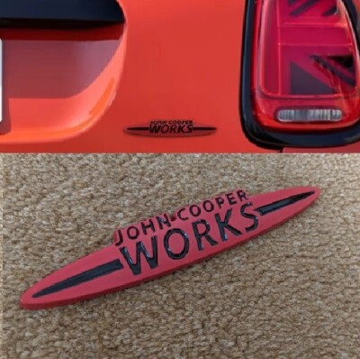 F60 MINI Cooper S JCW John Cooper Works Red Large Rear Badge 13.5cm