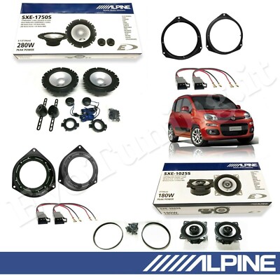 Kit 6 Lautsprecher Alpine ANT+POST für Fiat Panda III 312_319 ab 2012