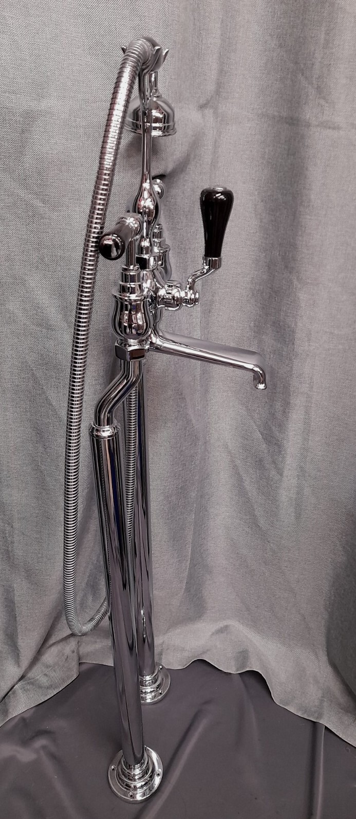 LEFROY BROOKS CHROME BATH SHOWER MIXER TAPS ON FREESTANDING LEGS