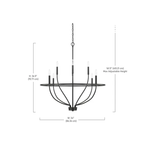 HomePlace Lighting 428581MB Greyson Urban/Industrial Vine-Style Round Chandel... - Picture 2 of 3
