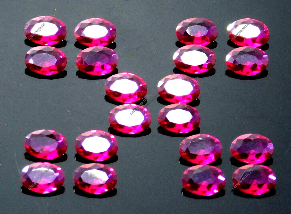 20 Pic Natural Ruby Red Oval shape CERTIFIED Loose Gemstones 7x5 MM Lot - Image 2 of 4