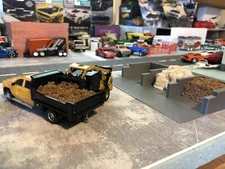 1/64 scale 3D Printed retaining wall storage for sand, Salt, rock, and dirt Bins