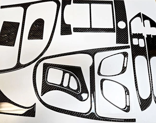 Kit de molduras de tablero de fibra de carbono real interior para Mitsubishi Eclipse Coupe 1995-1999 Foto 4 de 4