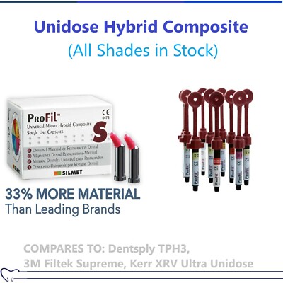 Dental Silmet ProFil Micro Hybrid Composite Restorative All Shades Unidose/ Syr