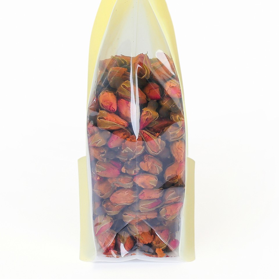 25 Yellow Rice Paper Reclosable Zip Bags w. Clear Side Gusset Food ...