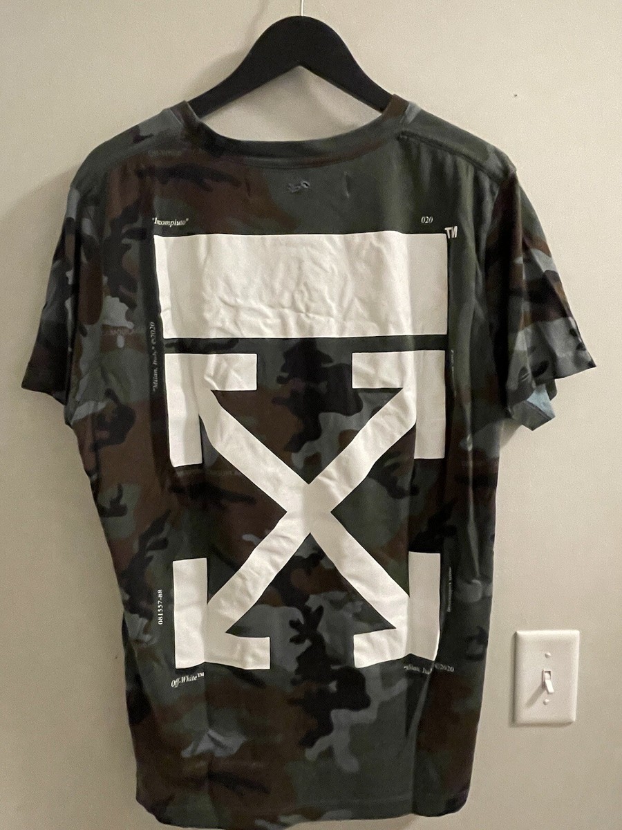 Off White T Shirt Incompiuto Camo XL | eBay