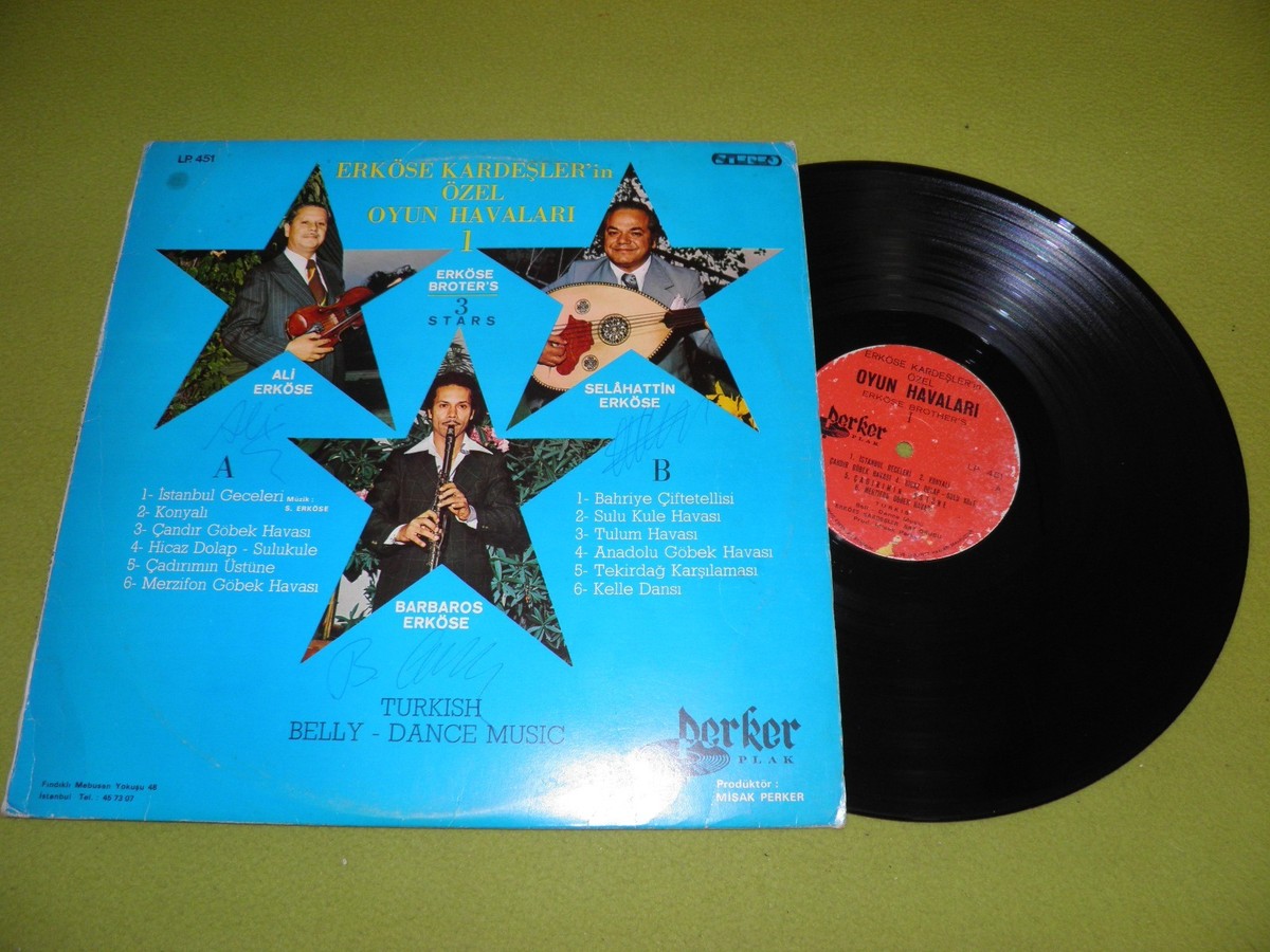 Erkose Kardesler Ozel Oyun Havalari Turkish Turkey Belly Dance RARE LP  SIGNED !!