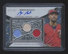 2023 TOPPS STERLING BYRON BUXTON AUTOGRAPH TRIPLE GAME JERSEY-BAT-JERSEY #D 5/10