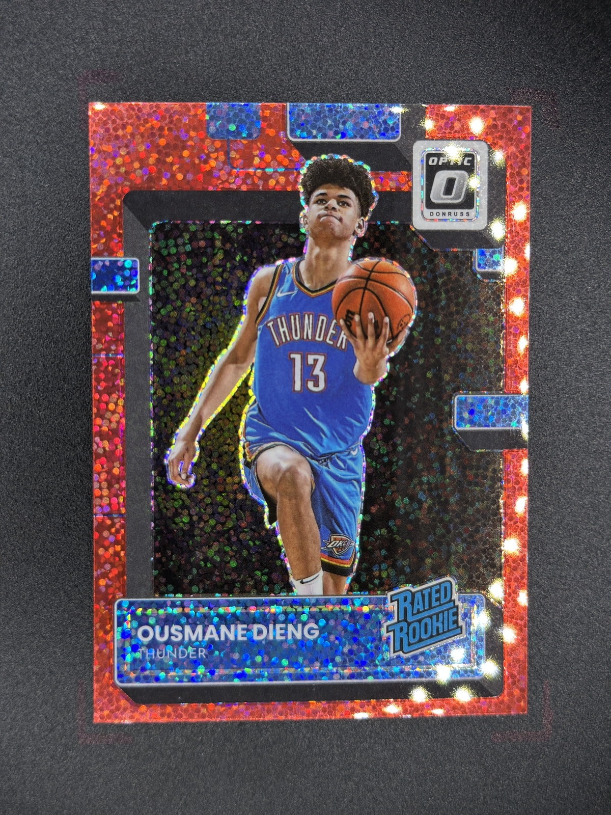 2022-23 Donruss Optic Ousmane Dieng SP RC Red Sparkle #220 Rookie Short Print