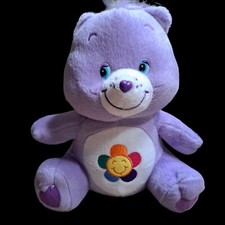 Vintage Care Bears Purple Harmony Bear 10" Plush Nanco Original Tags Attached