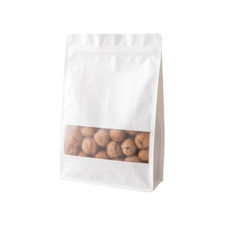 White Kraft Paper Octagonal Seal Bag Stand Up Food Packaging Pouch With Window