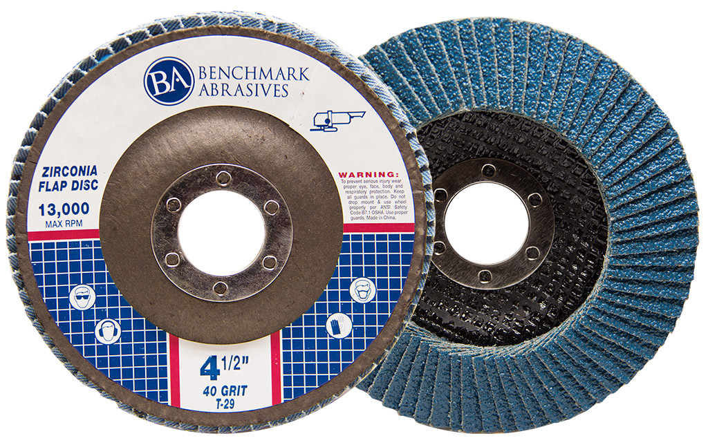 10 Pack 4.5” x 7/8" Professional 40 Grit Zirconia Flap Disc Grinding Wheels T29