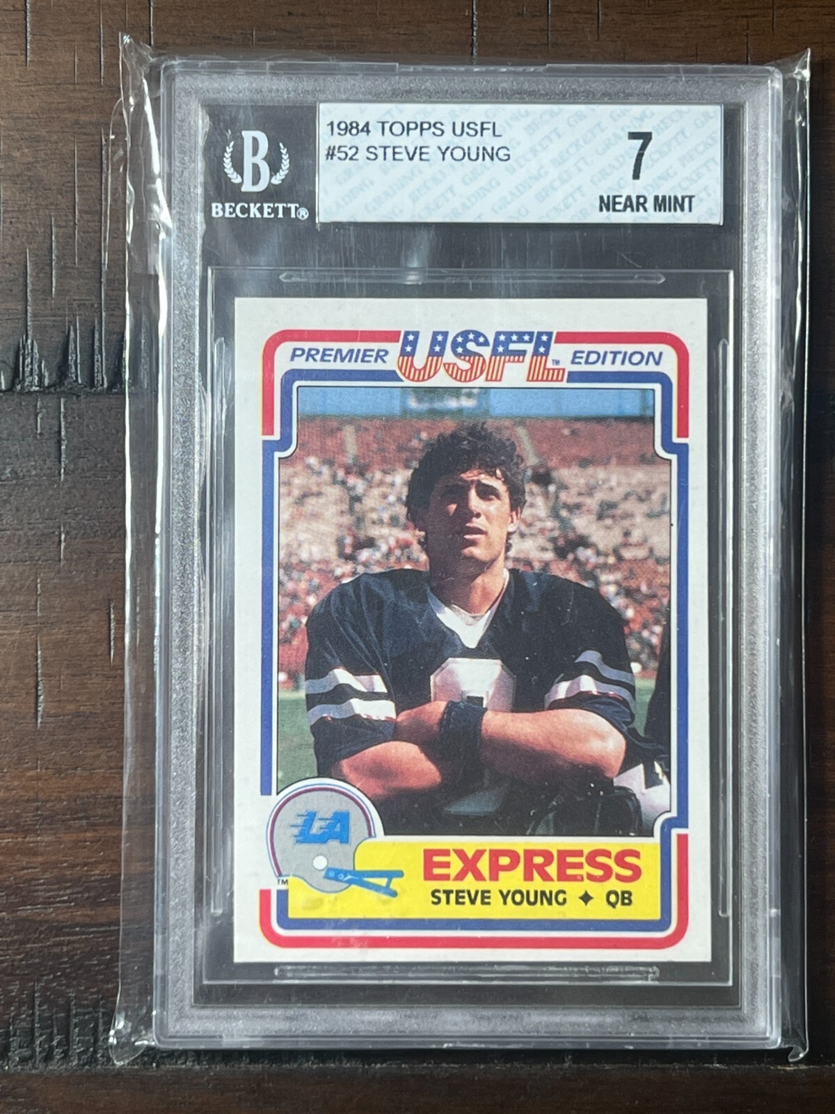 1984 Topps USFL #52 Steve Young Rookie RC BGS 7 W/ 9 SURFACE, 8 EDGES, 7 CORNERS
