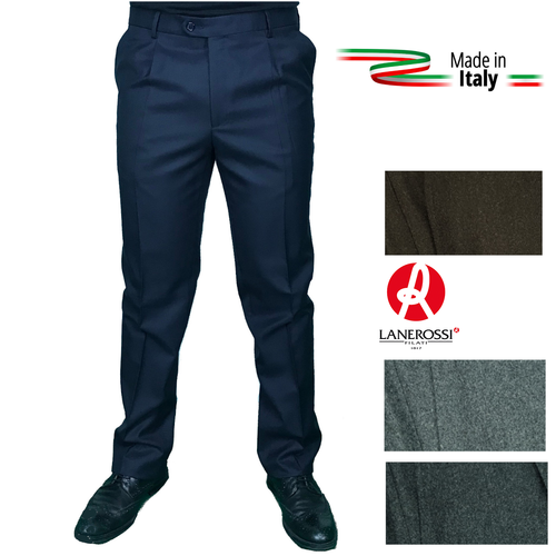 Pantaloni Uomo Classici Con Pens Eleganti Vita Alta Gamba Larga LANEROSSI |  eBay