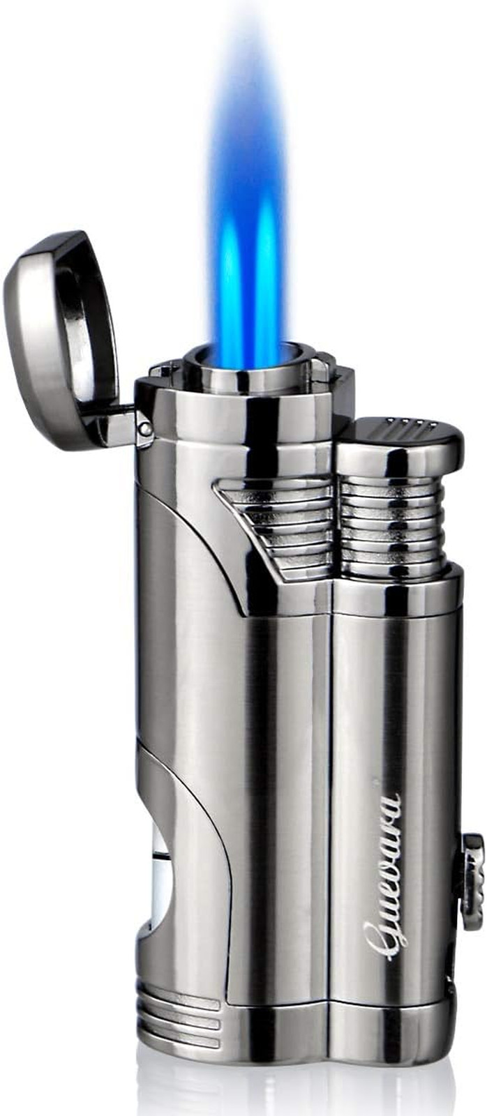 With Punch Windproof Double Jet Lighters (grey)
