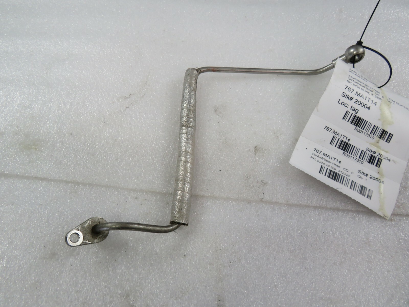 2014 Maserati Quattroporte, RH Right Turbo Oil Delivery Hose, Used, P/N 312328