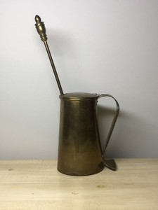 Vtg Antique Brass Rostand Fireplace Fire Starter Smudge Pot Pumice