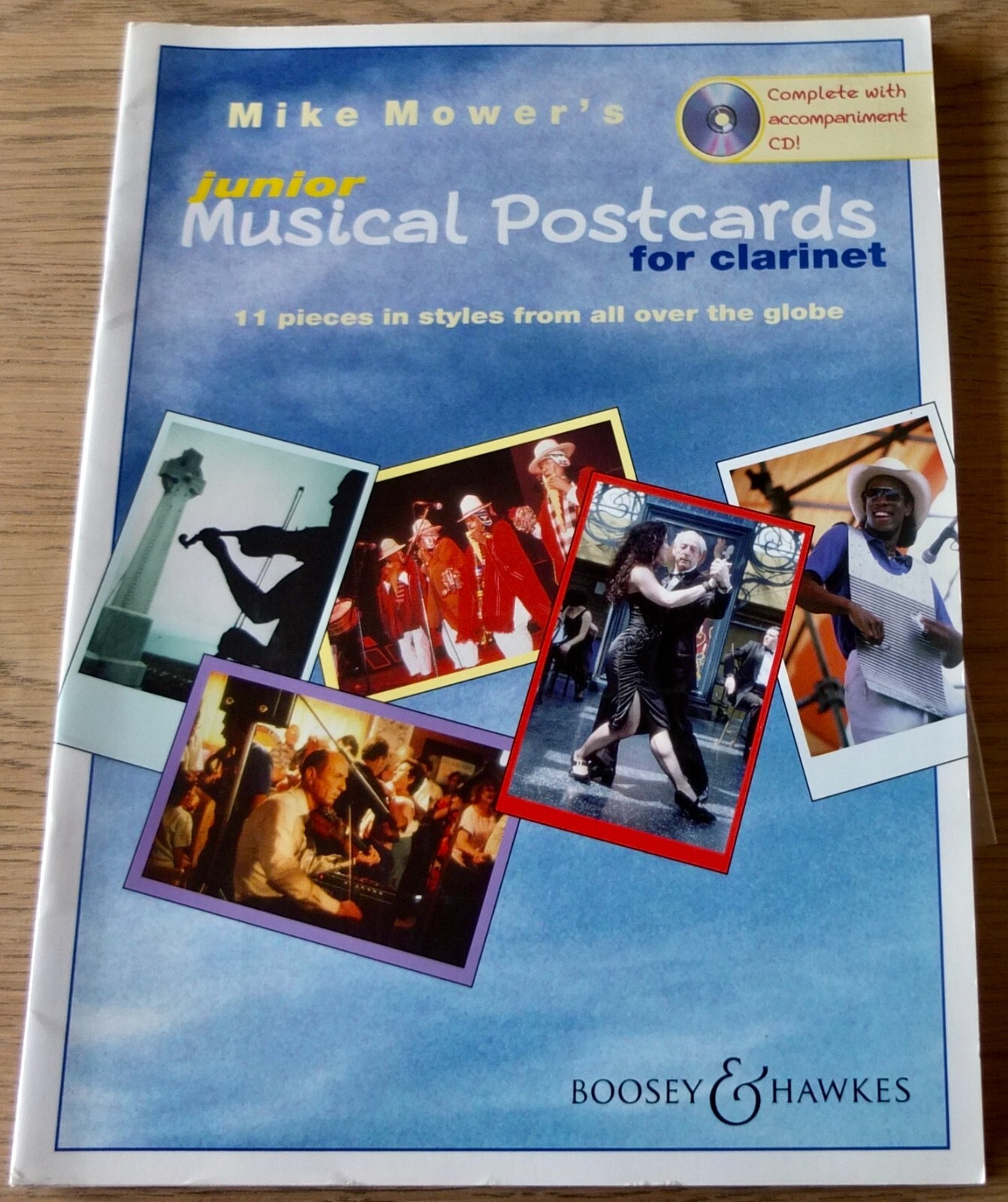 MICHAEL MOWER JUNIOR MUSICAL POSTCARDS CLARINET SHEET MUSIC BOOK +CD (1998)