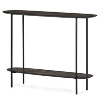 Moderne Design Konsole Marmol 100Cm Schwarz Marmor-Dekor Metallgestell
