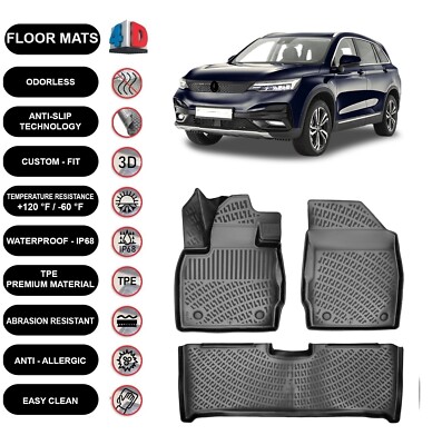 Floor Mats Liner Fits Skywell ET5 (2021-2024) Waterproof 4D Molded Black 4pcs