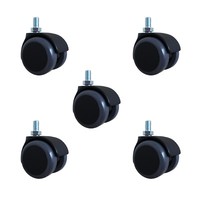 5 StüCk 50 Mm Stuhlrollen Stift M10X15 Mm Hartbodenrollen Rollen FüR BüRostuhl A