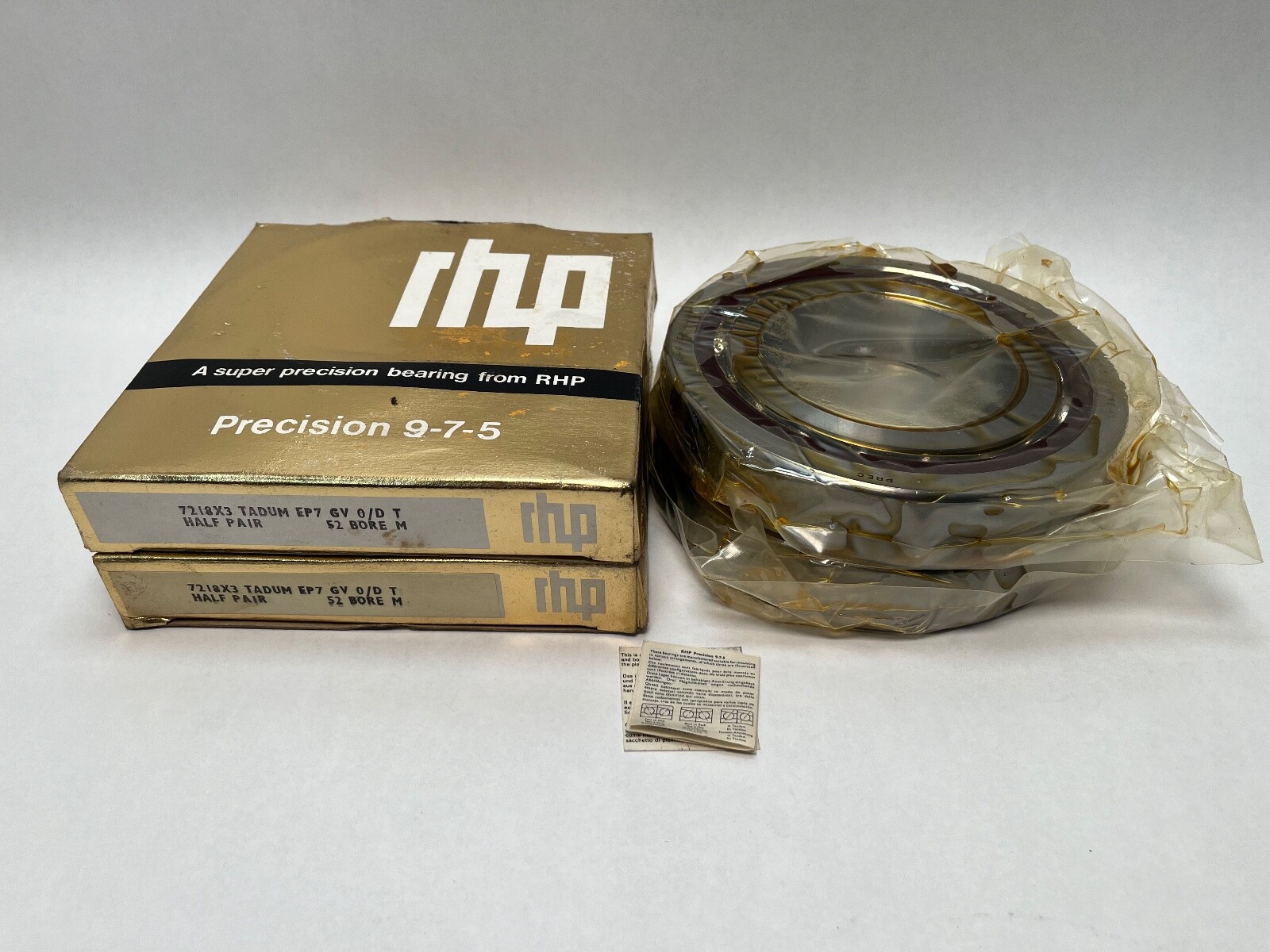 High-Precision RHP 7218ETDUMP4 Bearing 90x160x30mm 2 Pcs England Made B7218X3TADUMEP7