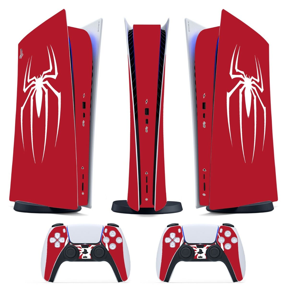 Skin PS5 Digital / Disk - Spiderman Rosso - Cover Adesiva Vinile