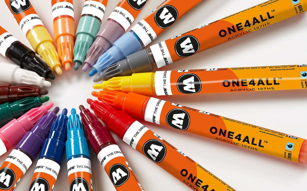 Molotow ONE4ALL 127HS 2mm Acrylic Paint Markers 74 Colors