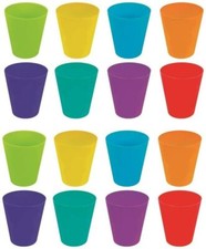 18x Children’s Kids Durable Plastic Drinking Cups Tumblers 250ml Bright Coloured
