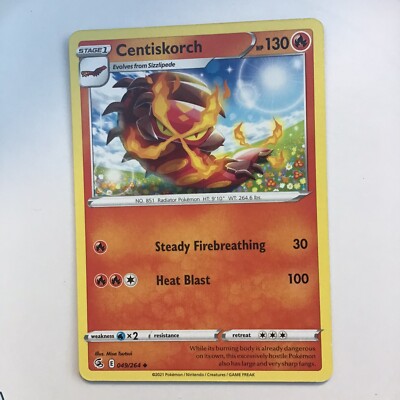 Pokémon TCG Centiskorch Fusion Strike 049/264 Regular Card (Buy one get 5 free )