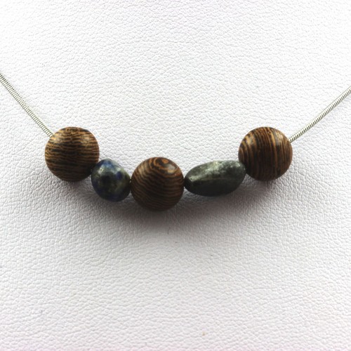 Avalaya Collana Lunga Con Perline In Legno Graduato - 70 Cm, Marrone Naturale - 4