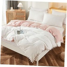 Boho Queen Duvet Cover Teen Girls Preppy Queen No Comforter White pink