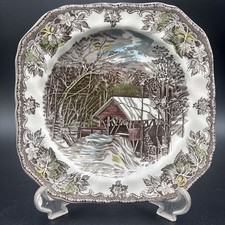Johnson Bros The Friendly Village 7.75” Square Salad Plate Covered Bridge