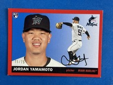 2020 Topps Archives Red #91 Jordan Yamamoto Miami Marlins 75/75